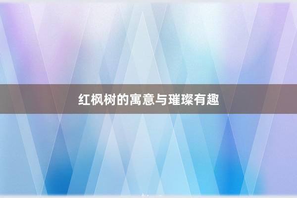 红枫树的寓意与璀璨有趣